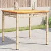 vidaXL Table de jardin beige 80x80x75 cm Poly rotin acacia Voir les images du produit 2