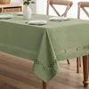 Tovaglia in poliestere, effetto lino, verde, rettangolare, Anteprima dell’immagine prodotto 1
