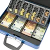 Geldkassette mit Tragegriff von HMF mit 30 cm Breite in blau Voir les images du produit