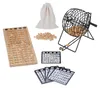 Gioco Bingo Relaxdays, tamburo, 75 palline, 18 cartelle, Anteprima dell’immagine prodotto 1