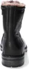 A close-up rear view of a black leather boot with fur lining. Produktbild-Vorschau