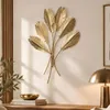 Wandbild Metall Gold Blätter H72cm 3D Metallbild Wanddeko Produktbild-Vorschau 1