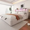 A bedroom scene with a bed as the main focus, illuminated by LED lights. Náhled obrázku produktu