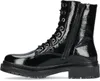 A black patent leather boot shown from the side. Produktbild-Vorschau