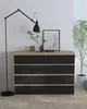 Komoda z dubu Sonoma s zásuvkami, šířka 120 cm, 8 zásuvek, Náhled obrázku produktu 5