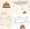 Collage of furniture product images with dimensions and weight information. Podgląd zdjęcia produktu