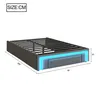 A diagram of a bed frame with dimensions and LED lighting. Produktbild-Vorschau