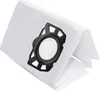 A white vacuum cleaner bag with a black plastic connector is shown against a white background. Produktbild-Vorschau