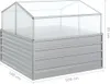 Letto da giardino rialzato con serra 100x100x85 cm argento Anteprima dell’immagine prodotto 8