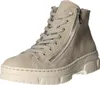 A single beige women's boot is shown against a white background. Podgląd zdjęcia produktu
