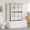 vidaXL Paroi de douche noire et transparente 100 x 68 x 128 Voir les images du produit 3