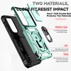 Exploded view of a phone case with callouts for features and materials. Produktbild-Vorschau