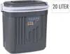 A gray cooler box with a white lid rim and handle, placed on a white background. A label on the cooler box reads 'ICEBERG 20L'. A separate white box on the right side of the image contains the text '20 LITER'. Náhľad obrázku produktu