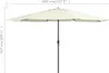 vidaXL Ombrellone con asta in metallo 390 cm bianco sabbia Anteprima dell’immagine prodotto 9