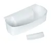 A white plastic kitchen waste bin attachment and a small separate piece. Náhled obrázku produktu