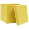 vidaXL Úložné boxy s víkem 10 ks. Žluté 32x32x32 cm Látkové Náhled obrázku produktu 2
