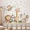 Giraffe, Löwe, Elefant & Affe Wandaufkleber – Abnehmbare Produktbild-Vorschau 1