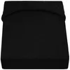 A black fitted sheet is shown folded and laid flat. Produktbild-Vorschau