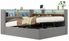 Łóżko dzienne tapicerowane 140×200 cm z hydraulicznym Podgląd zdjęcia produktu 15