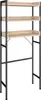 A three-tiered shelf unit with a black metal frame and light wood shelves, shown against a white background. Náhled obrázku produktu