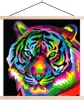 MuchoWow® Textilposter Tiger - Regenbogen - Schwarz 120x120 Produktbild-Vorschau 1