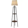 HOMCOM Lampadaire, lampe de salon sur pied, 2 étagères de Voir les images du produit 1
