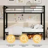 Etagenbett 90 x 190 cm Metallbett in Schwarz, mit Leiter Produktbild-Vorschau 3