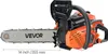 A VEVOR 40cc gasoline chainsaw is shown against a white background, with a measurement indicator below. Produktbild-Vorschau