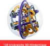 A 3D maze puzzle sphere with intricate tracks and obstacles inside a clear plastic ball. Produktbild-Vorschau