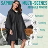 Regen Poncho Jacke Mantel fš¹r Erwachsene mit Kapuze Produktbild-Vorschau 2