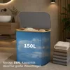 Roxlin Wäschekorb XXL 150L faltbar Bambus mit Deckel und 2 Produktbild-Vorschau 2