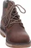 A close-up studio shot of a brown leather boot. Voir les images du produit