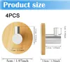 Holz Bambus Wandhaken, 4pcs Selbstklebend Haken Klebehaken Produktbild-Vorschau 4