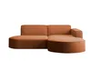 A modern sectional sofa with rounded edges, upholstered in corduroy fabric. Produktbild-Vorschau