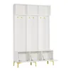 A white entryway storage unit with gold accents. Anteprima dell’immagine prodotto