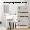 vidaXL Coiffeuse avec tiroirs Blanc 50 x 41 x 140 cm Bois Voir les images du produit 2