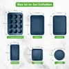 A diagram showing various baking pans with dimensions and labels. Produktbild-Vorschau
