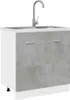 A white and gray sink cabinet with a silver faucet. Náhľad obrázku produktu
