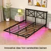 okwish plávajúca posteľ 140x200 rám postele kovová posteľ s Náhľad obrázku produktu 8