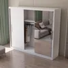 Schwebetürenschrank Kleiderschrank  Schrank 250cm Weiß/Weiß Produktbild-Vorschau 2
