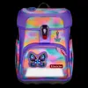 A colorful children's backpack with butterfly and tie-dye patterns, presented against a black background. Anteprima dell’immagine prodotto