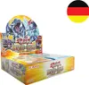 A booster box of Yu-Gi-Oh! trading cards, featuring artwork of various monsters and the game's logo. A German flag is visible in the top right corner. Produktbild-Vorschau