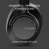 Close-up of a black headphone earcup with text overlays. Podgląd zdjęcia produktu
