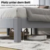 A low-angle shot of a bed frame with a robot vacuum cleaner underneath, highlighting the space available for cleaning and storage. Náhled obrázku produktu