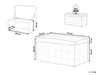 Diagrams showing the dimensions and weight capacity of storage ottomans. Náhled obrázku produktu