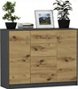 Komoda 110Cm Szafka 4 Szuflady 2 Półki U-1 Antracyt Mix Náhled obrázku produktu 5