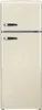 A vintage-style, cream-colored refrigerator. Voir les images du produit
