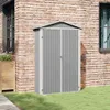 vidaXL Capanno da giardino grigio 116x45x175 cm Acciaio Anteprima dell’immagine prodotto 3