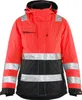 Blakläder® Damen High Vis Winterjacke High Vis Rot/Schwarz Produktbild-Vorschau 1