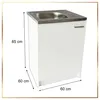Stamar | Kuchyňská skříňka, s dřezem, bílá, stojící, 60 cm, Náhled obrázku produktu 5